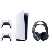 Konsole Playstation - SONY PlayStation 5 Digital + Kontroler DualSense Biały + Słuchawki Pluse 3D Moro - miniaturka - grafika 1