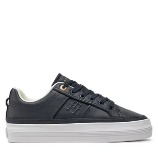 Sneakersy Tommy Hilfiger Essential Vulc Sneaker Monogram FW0FW07945 Granatowy - Sneakersy damskie - miniaturka - grafika 1