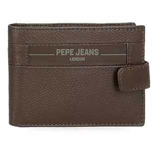Pepe Jeans Checkbox Poziomy portfel z zatrzaskiem Brązowy 11x8,5x1 cms Skóra, Brązowy, Talla única, Portfolio poziome z zamknięciem kliknięcia - Portfele - miniaturka - grafika 1
