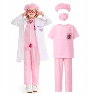 Stroje karnawałowe - Strój Doktora Różowy Kostium Lekarza Dla Dzieci Halloween Dziewczęcy S - miniaturka - grafika 1