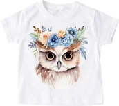 Koszulki dla dziewczynek - dziecięca koszulka z sową animals103 - miniaturka - grafika 1