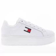 Trampki damskie - Buty Tommy Hilfiger TJW Flatform Ess EN0EN02518-YBS - białe - miniaturka - grafika 1