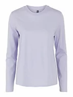 Koszulki i topy damskie - PIECES Pcria Ls Solid Tee Noos Bc T-Shirt damski, Purple Heather, XS - miniaturka - grafika 1