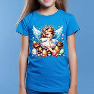 Koszulki dla dziewczynek - Aniołek wielkanocny - koszulka dziecięca - miniaturka - grafika 1