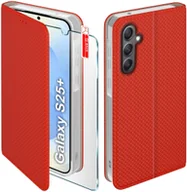 Etui i futerały do telefonów - Etui z klapką do Samsung S25+ Plus Zamykane Czerwone Futerał + Szkło 9H - miniaturka - grafika 1