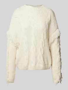 Sweter z dzianiny z wystrzępieniami model ‘HOLLY’ - Swetry damskie - miniaturka - grafika 1