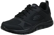 Trampki męskie - Skechers Męskie trampki BBK 232398, Czarna skórzana siatka czarna wykończenie, 44 EU - miniaturka - grafika 1