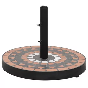 vidaXL Okrągła podstawa pod parasol, terakotowo-biała, 12 kg - Parasole ogrodowe - miniaturka - grafika 1
