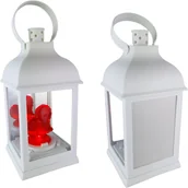 Lampiony i znicze - LATARENKA LED LAMPION ZNICZ SERCE NA BATERIE DEKORACYJNA BIAŁA WKŁAD KOLORY - miniaturka - grafika 1