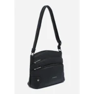 Torebki damskie - Zgrabna Czarna Listonoszka Luigisanto Praktyczna Torebka Skóra Eko - miniaturka - grafika 1