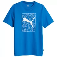 Koszulki męskie - Koszulka męska Puma Graphics Cat Tee niebieska 677184 47 - miniaturka - grafika 1