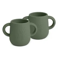 Kubki dla dzieci - Nuuroo - 2 kubeczki silikonowe otwarte KOALA GIRAF Dusty Green - miniaturka - grafika 1