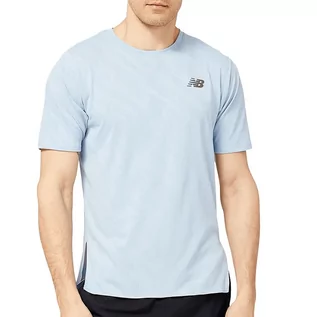 Koszulki sportowe męskie - Koszulka New Balance MT23281LAY - niebieska - grafika 1