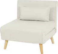 Sofy i kanapy - Fotel rozkładany HWC-D35, sofa rozkładana fotel fotel rozkładany fotel młodzieżowy fotel, tkanina ~ kremowo-beżowy - miniaturka - grafika 1