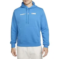 Koszulki męskie - Nike FN4895-435 M NSW Si PO Hoodie FLC BB Długa Koszulka Męska LT Zdjęcie Niebieski Rozmiar XS - miniaturka - grafika 1
