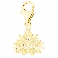 Wisiorki - Zawieszka złota wisząca Kwiat Lotosu srebro 925 - miniaturka - grafika 1