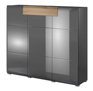 Komoda Toledo 76 3D1S Antracyt Połysk / Dąb Grandson - Komody - miniaturka - grafika 1