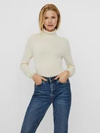 Swetry damskie - Vero Moda Golf w kolorze kremowym - miniaturka - grafika 1