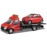 Samochody i pojazdy dla dzieci - Bburago Street Fire Transport W Fiat 500 RED 1:43 - miniaturka - grafika 1