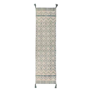 Beżowo-niebieski bawełniany chodnik Flair Rugs Leela, 60x200 cm - Dywany - miniaturka - grafika 1
