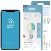 Żarówki LED - Hama Żarówka światła LED WLAN - LED light bulb - E27 - 10 W - 16 million colours/warm white to daylight - 2700-6500 K - white E27 00176597 - miniaturka - grafika 1