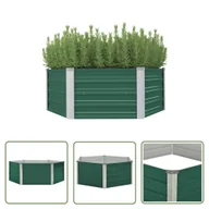 Donice - The Living Store Donica do podniesionej grządki - 129x129x46 cm - stal - zielona - Skrzynia Do Podniesionej Grządki - miniaturka - grafika 1