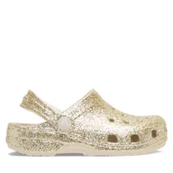 Buty dla dziewczynek - Klapki Crocs Classic Chunky Glitter Clog K 211939 Beżowy - miniaturka - grafika 1