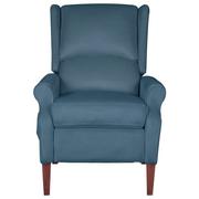 Fotele - vidaXL Rozkładany fotel, niebieski, obity aksamitem - miniaturka - grafika 1