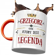 Kubki - Kubek Pomarańczowy Dla Grzegorza Grześka Prezent z Nadrukiem ze Zdjęciem + Opakowanie na prezent (wzór 03) - miniaturka - grafika 1