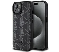 Etui i futerały do telefonów - Lacoste LCHMP15SPBSK Hardcase Blend Monogram MagSafe do iPhone 15 Czarny - miniaturka - grafika 1