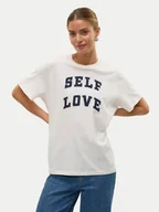 Koszulki i topy damskie - Vero Moda T-Shirt Halle 10321318 Biały Loose Fit - miniaturka - grafika 1