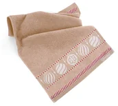 Ręczniki - Ręcznik świąteczny do rąk Xmas mess bombki 30x50 beżowy - miniaturka - grafika 1