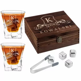 Kamienie kostki do whisky ze szklankami zestaw z grawerem dla - Pozostałe akcesoria barmańskie - miniaturka - grafika 1