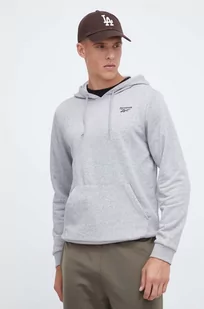 Reebok bluza męska kolor szary z kapturem melanżowa - Bluzy męskie - miniaturka - grafika 1