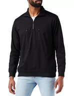 Koszulki męskie - G-STAR RAW Męski T-shirt Tweeter Half Zip Ls, Black (Dk Black C673-6484), M - miniaturka - grafika 1
