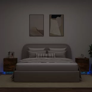 Szafki nocne z oświetleniem LED, 2 szt., przydymiony dąb - Szafy i szafki dla dzieci - miniaturka - grafika 1