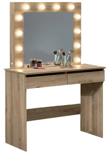 Toaletka z lustrem i oświetleniem LED dąb artisan Masero 3X - Toaletki - miniaturka - grafika 1