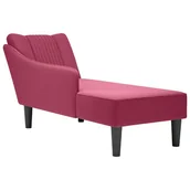 Szezlongi - vidaXL Szezlong z prawym podłokietnikiem, czerwone wino, aksamitny - miniaturka - grafika 1