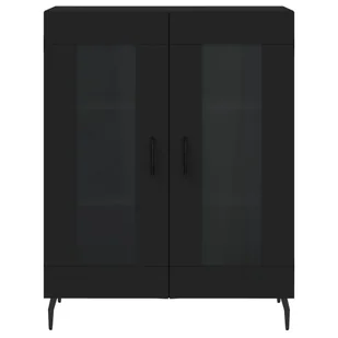 Witrynka, czarna, 69,5x34x180 cm, materiał drewnopochodny Lumarko! - Witryny - miniaturka - grafika 7