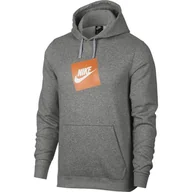 Bluzy sportowe męskie - Bluza męska Nike M NSW HBR Hoodie PO FLC szara 928719 063 - miniaturka - grafika 1