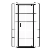 Kabiny prysznicowe - Kabina prysznicowa KALLISTE pięciokątna 80x80cm czarna SEVANTE - miniaturka - grafika 1