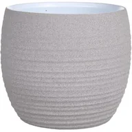 Donice - Osłonka ceramiczna 17 cm jasny grafit struktura CERMAX - miniaturka - grafika 1