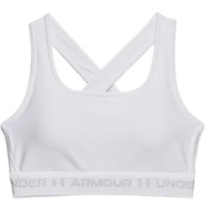 Biustonosz damski Under Armour  Crossback Mid Bra-WHT S - Bielizna sportowa damska - miniaturka - grafika 1