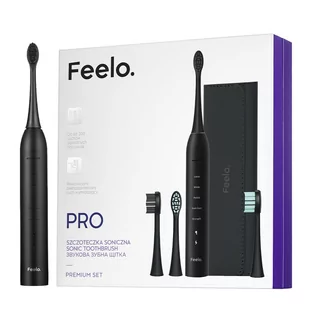 Szczoteczka elektryczna do zębów Feelo Pro Black z etui wersja Premium - Szczoteczki elektryczne - miniaturka - grafika 1