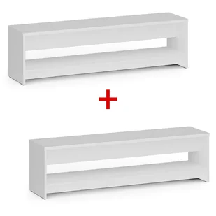 Ławka szatniowa z półka na obuwie 1+1 GRATIS, wzmocniona, 1500 mm, biały - Wyposażenie sportowe i gimnastyczne - miniaturka - grafika 1