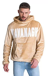 Bluzy męskie - Gianni Kavanagh Męska bluza beżowa/Chicago Sherpa Hoodie, beżowy, XL - grafika 1