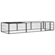 Sprzęt podróżny i transportery dla psów - vidaXL Kojec dla psa, 8 panele, czarny, 100x50 cm, stal - miniaturka - grafika 1