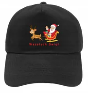 Czapki i chusty sportowe męskie - CZAPKA BEJSBOLÓWKA ŚWIĄTECZNA MIKOŁAJA RENIFER - miniaturka - grafika 1