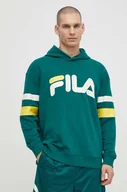 Bluzy męskie - Fila bluza Luohe męska kolor zielony z kapturem z nadrukiem FAM0675 - miniaturka - grafika 1
