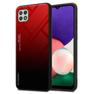 Pokrowiec Do Samsung Galaxy A22 5G Etui w CZERWONO - CZARNY TPU Obudowa Case Cover Plecki Ochronny Cadorabo - Etui i futerały do telefonów - miniaturka - grafika 1